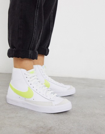 Nike Blazer 77 Bijele Žute - Ženske Tenisice | 05283ZPXQ